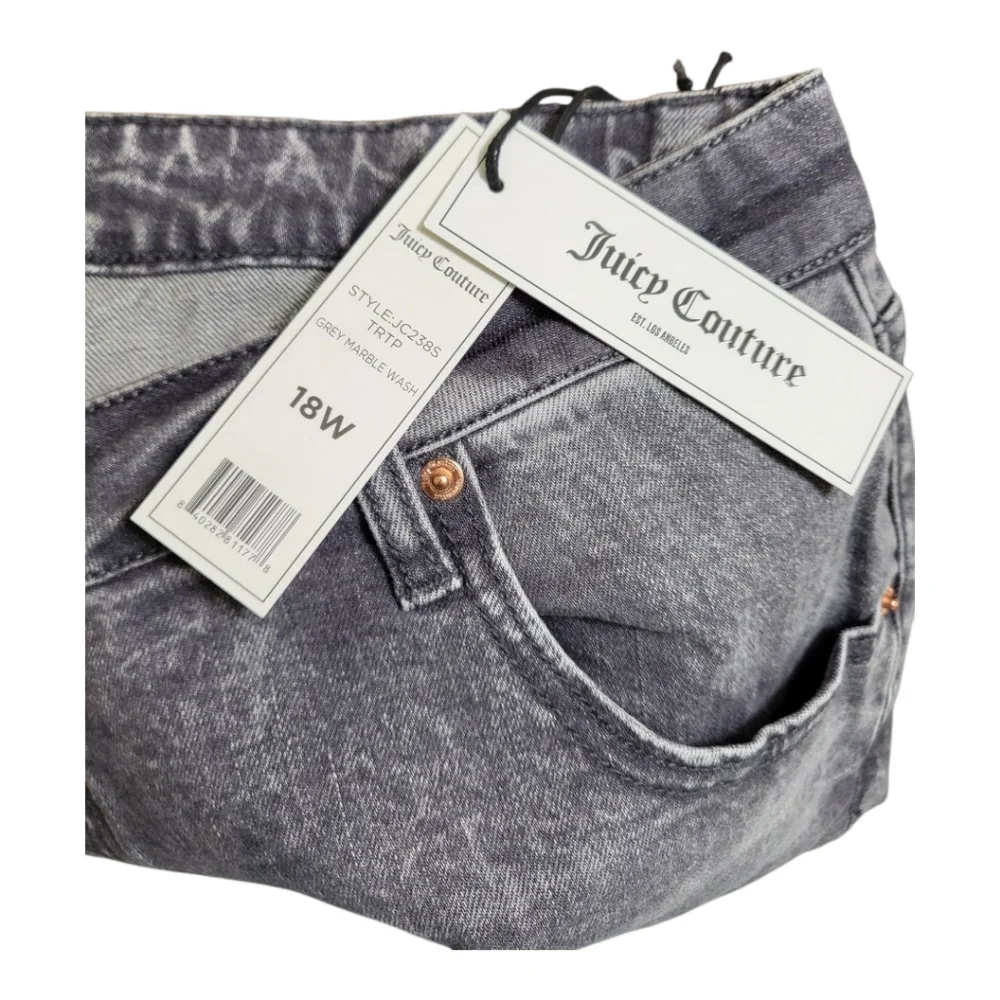 💕Juicy Couture Womens Venice Grey Marble Wash Straight Leg Jeans Size 18w‎ New